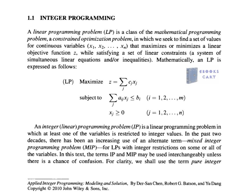 Applied Integer Programming Modeling and Solution 1st Edition by Der-San Chen,_ Robert G. Batson,_ Yu Dang PDF Review